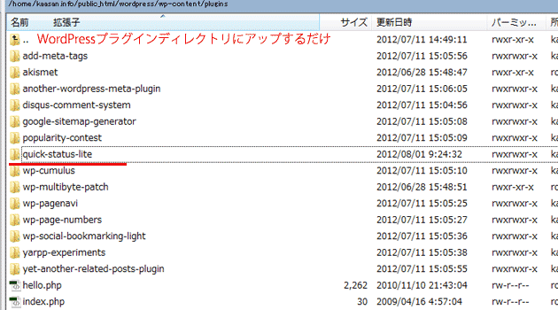 WordPressプラグインにアップロードするだけ