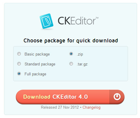 CKEditorのダウンロード